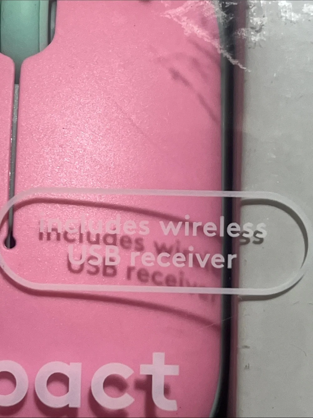 heyday Pink Wireless USB Optical Mouse with Mint Trim